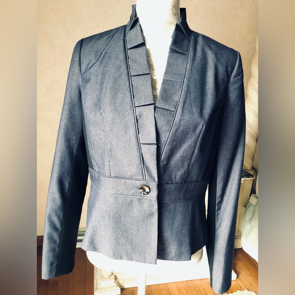 Rafaella Women's Dark Blue Pleated Blazer